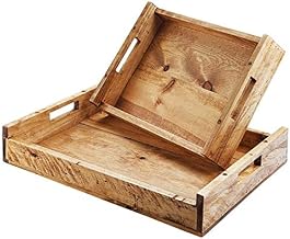Cal-Mil 3454-1220-99 Tray with Handle, 5.25" Height, 23.25" Width, 14.5" Length, Reclaimed Wood, Madera