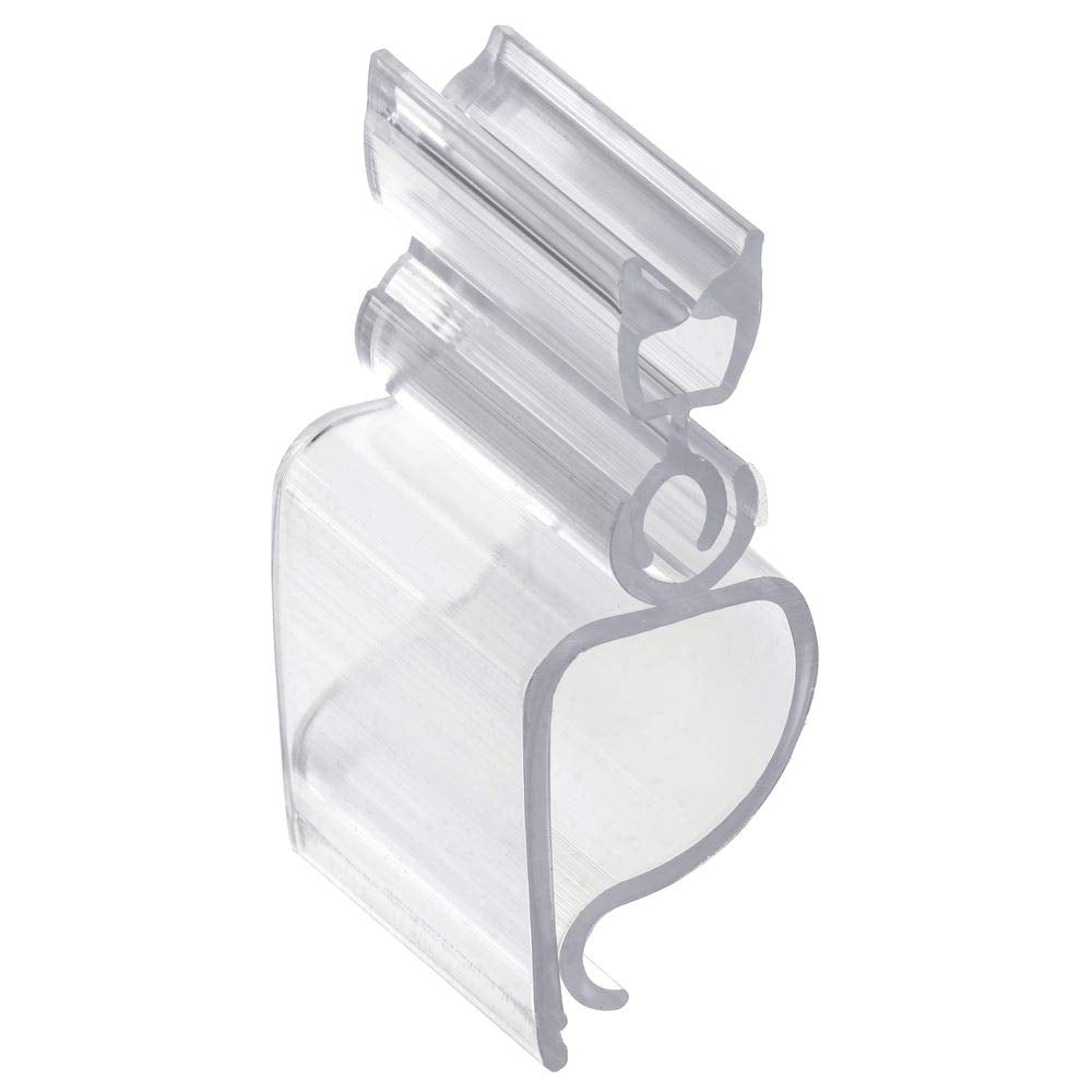 Clear Tilting Sign Holder - 1" L by HUBERT – Plastic, Clear, Pack of 25, Model 109068