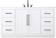 Elegant Kitchen and Bath 60" Single Bathroom Vanity in White