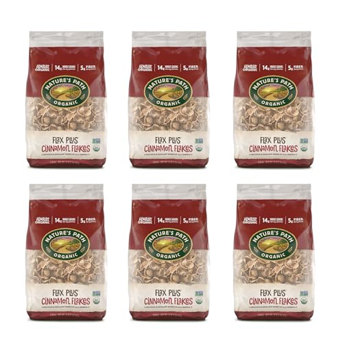 Nature's Path Flax Plus Cinnamon Flakes / 32 Ounce (Pack of 6) / 1 Cold Cereal