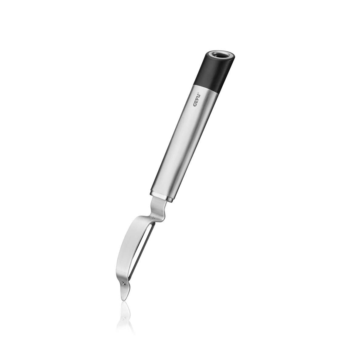 Swivel Peeler PRIMELINE by GEFU – 2.2 x 2.2 x 20.7 cm, Stainless Steel, Black/Silver, Model 29200
