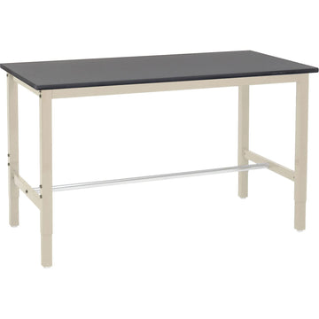 Heavy Duty Adjustable Height Lab Workbench by Global Industrial – 30"L x 72"W x 4.5"H, Steel, Tan, Model 237385LTN