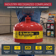 Justrite Red / 2.5 Gallon / Type I Gas Cans