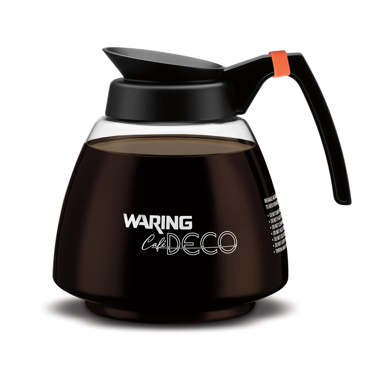 Commercial 64 Oz. Glass Coffee Decanter by Waring – 64 Ounces, 64.0 fluid_ounces, Glass, Black, Model WCDB64