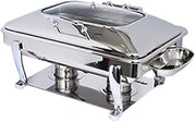 3935GS Crown Collection 8 Quart Induction Chafing Dish, Oblong, Hinged Glass Lid, Freedom Style Stand