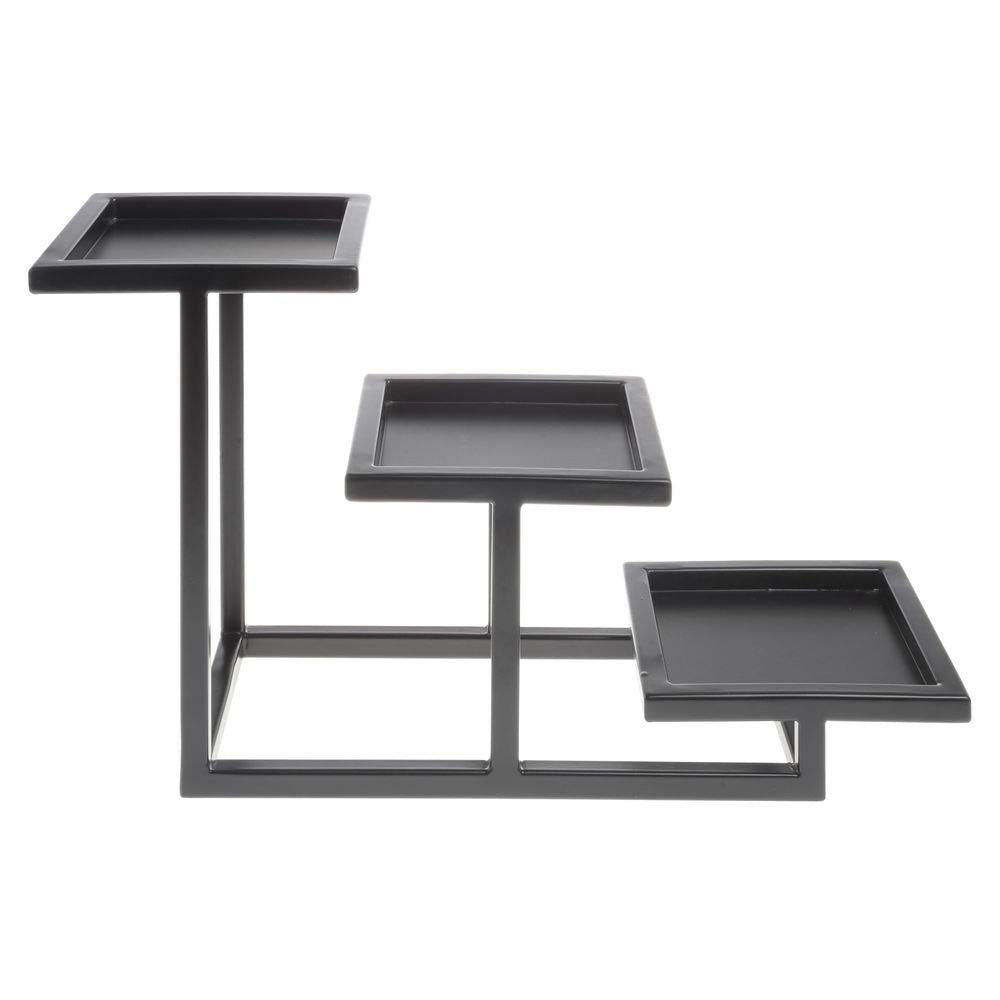 3 Tier Condiment Holder by HUBERT – Metal, Black