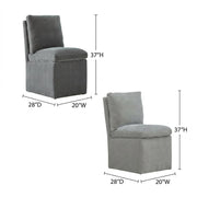 Solid Wood Upholstered Dining Chair with Castors by Starlight Canyon Home – Solid Hardwood,Plywood, Grey, Pack of 4