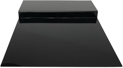 HUBERT Deli Display 2-Step Gloss Black Acrylic Riser - 24" L x 29 3/4" W x 2 1/4" H