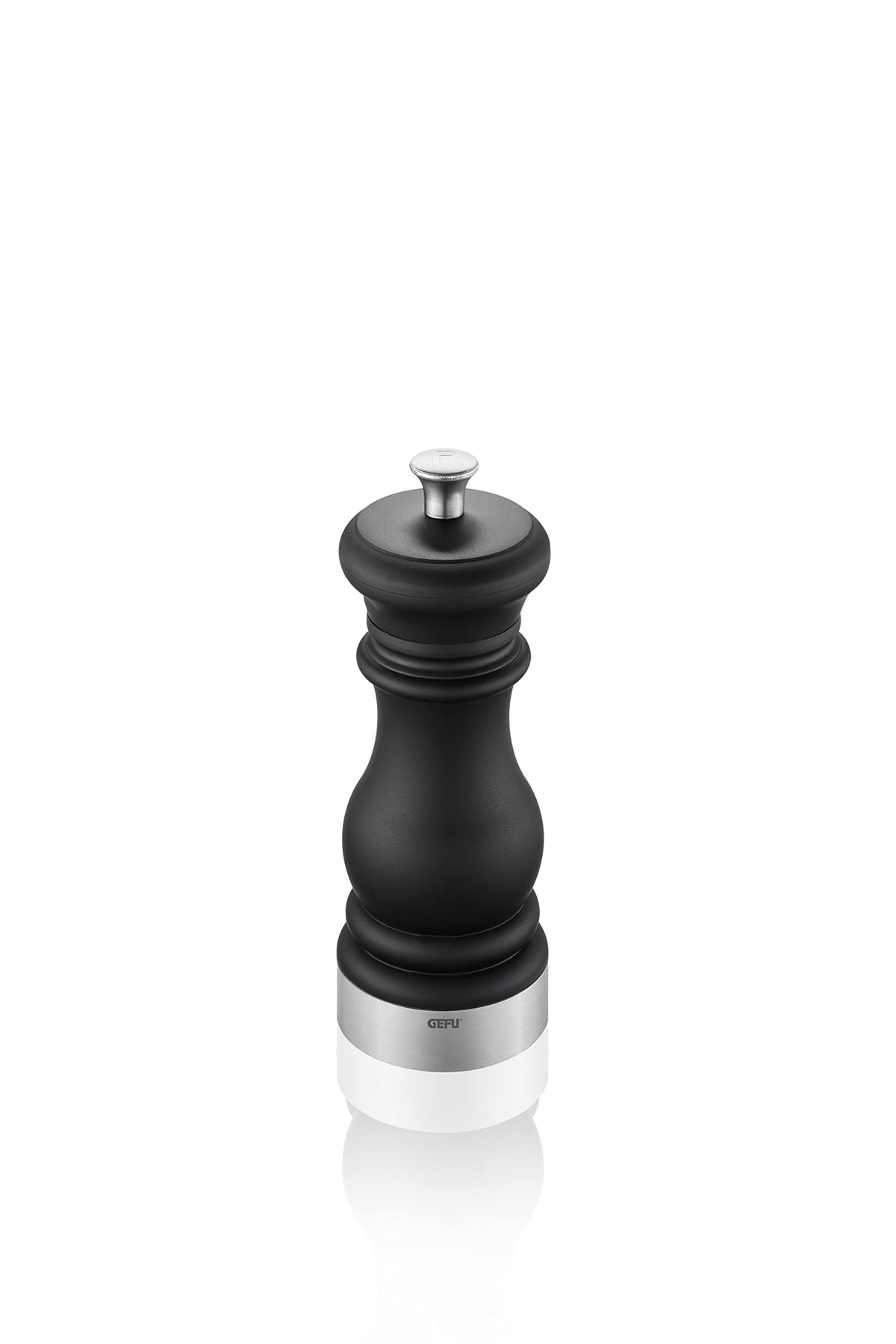 Salt or Pepper Mill FLAVIO by GEFU – Größe S, Stainless Steel Glass, Silver, Model 34633