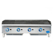 Food Equipment Countertop 48" S/S Radiant Gas Charbroiler by Globe – Stainless Steel, Model GCB48G-SR