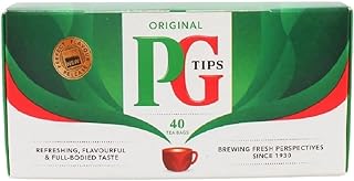 PG Tips Black Tea, Non-Pyramid Tea Bags, 40 Count (Pack of 2)