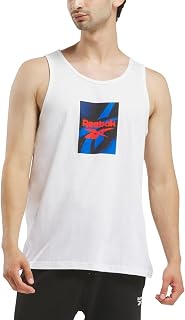 Reebok Men Classic fit Sleeveless Tank Top Shirt Medium White Solid
