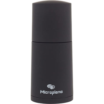 Manual Spice Mill - Cinnamon Grinder and Nutmeg Grater (Black) by Microplane – 2x2x8.1 Inch (Pack of 1), Stainless Steel, Black, Model 48060