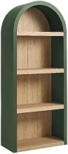 Modway Caleb Arched Bookcase with 4-Tier Open Shelves in Hunter Green - Wood Blend Display Bookcase for Dining Room, Living Room, Or Office Storage