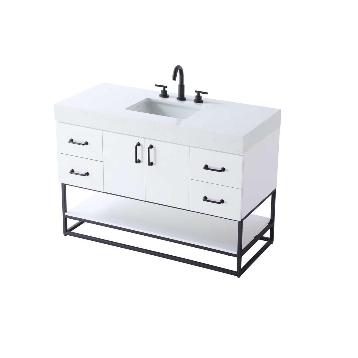 Caroline Bathroom Vanity White by Lighting Design – Wood, White, Model VF29248WH