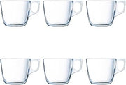 Luminarc New Set 6 Mugs Breakfast Mugs Glass Coffee for Microwave 22cl