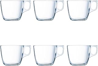 Luminarc New Set 6 Mugs Breakfast Mugs Glass Coffee for Microwave 22cl