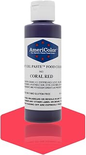 AmeriColor Food Coloring, Coral Red Soft Gel Paste, 4.5 Ounce