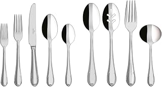 Villeroy & Boch Mademoiselle 64 Piece Flatware Set for 12, Includes Serving Pieces