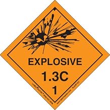 Labelmaster SLEXP13C Explosive 1.3 C Label, Vinyl, Hazmat, 4" x 4" (Pack of 500)