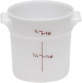 Cambro RFS1148 Storage Container, Round, 1 Quart, Polyethylene, Natural White, NSF, 12-units