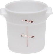 Cambro RFS1148 Storage Container, Round, 1 Quart, Polyethylene, Natural White, NSF, 12-units