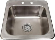 BK Resources NSF Commercial One Compartment Drop in Sink, 16"x14"x8", 18 Gauge T-304 Stainless Steel, Top Mount, Seamless Deep Drawn Construction (DDI-1614824)