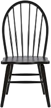 Starlight Canyon Home Rubberwood Windsor Back Side Chair Set of 2, Solid Wood Dining Chairs for Farmhouse Kitchen or Dining Room Table, Black