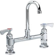Krowne Royal Series 8" Center Raised Deck Mount Faucet, 6" Gooseneck Spout, 15-801L