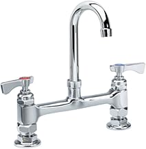 Krowne Royal Series 8" Center Raised Deck Mount Faucet, 6" Gooseneck Spout, 15-801L
