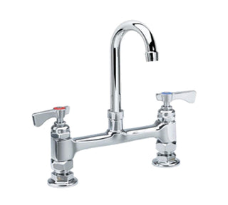 Royal Series 8" Center Raised Deck Mount Faucet by Krowne – 18"L x 12"W x 2"H, Ceramic, Model 15-801L