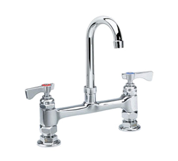 Royal Series 8" Center Raised Deck Mount Faucet by Krowne – 18"L x 12"W x 2"H, Ceramic, Model 15-801L