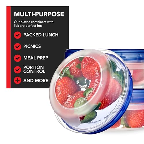Stock Your Home 8 oz / Blue / 4 Pack Container Sets