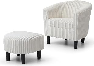 Glory Furniture Salem G00205-C Chair+Ottoman White
