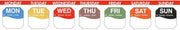 Daymark Tri-Lingual Day of The Week Rotation Labels 7 Rolls of 1000 Each