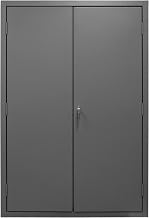 Durham 3502-186-5295 Lockable Cabinet with 186 Blue Hook-On Bins, Flush Door Style, 48" Wide, 14 Gauge, Gray