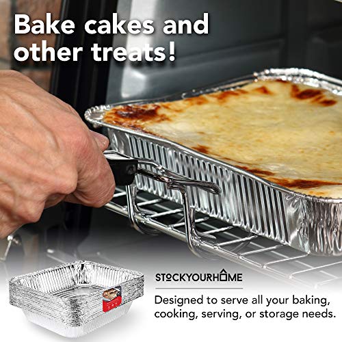 Stock Your Home 25 Pack W/Dome Lids / Silver / 3.0 quarts Disposable Cookware