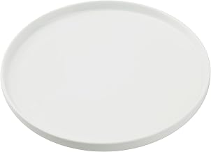 Yanco CA-208 Cambria Round Plate With Upright Rim, 8"" X 1"" Round Plate, Bright White, China, Pack of 24