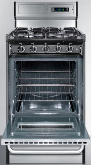 Summit 20" Gas Range by Summit Appliance – 2.46 cubic_feet, Stainless Steel, Model TTM1307BKSW