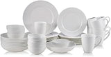Mikasa Annabelle Bone China Dinnerware Set, 40-Piece Service for 8, White Hobnail Detail, Dinner Plates, Salad Plates, Bowls and Mugs, Dishwasher and Microwave Safe