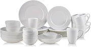 Mikasa Annabelle Bone China Dinnerware Set, 40-Piece Service for 8, White Hobnail Detail, Dinner Plates, Salad Plates, Bowls and Mugs, Dishwasher and Microwave Safe