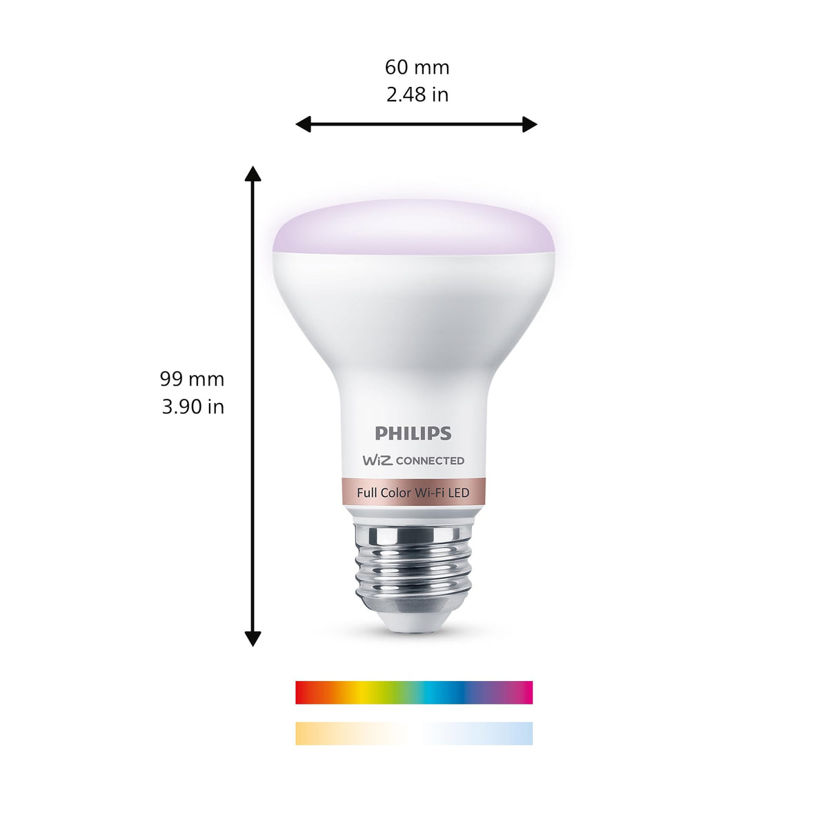 Smart Wi-Fi Connected LED 45-Watt R20 Light Bulb 4-Pack by PHILIPS – Plastic, Multicolor + Tunable White, Pack of 4, Model 567123