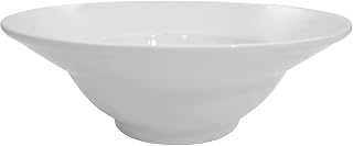 CAC China MXB-12 Clinton 15-Inch by 5-1/4-Inch 98-Ounce Super White Porcelain Mixing Bowl, Box of 4