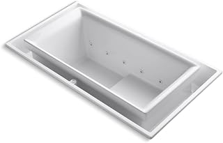 Kohler K-1189-RE-0 Sok Overflowing Bath with Effervescence and Left-Hand Drain, White