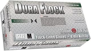 Ansell Microflex DFK-608-L, Dura Flock Glove, Nitrile, Large, Pack of 50