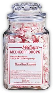 Medique MP050-60 Medikoff Cough Drop Jar, Standard, Red (Pack of 600)
