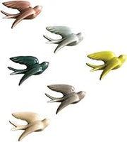 KALALOU Set of Ceramic Hanging Swallows, One Size, Multicolor