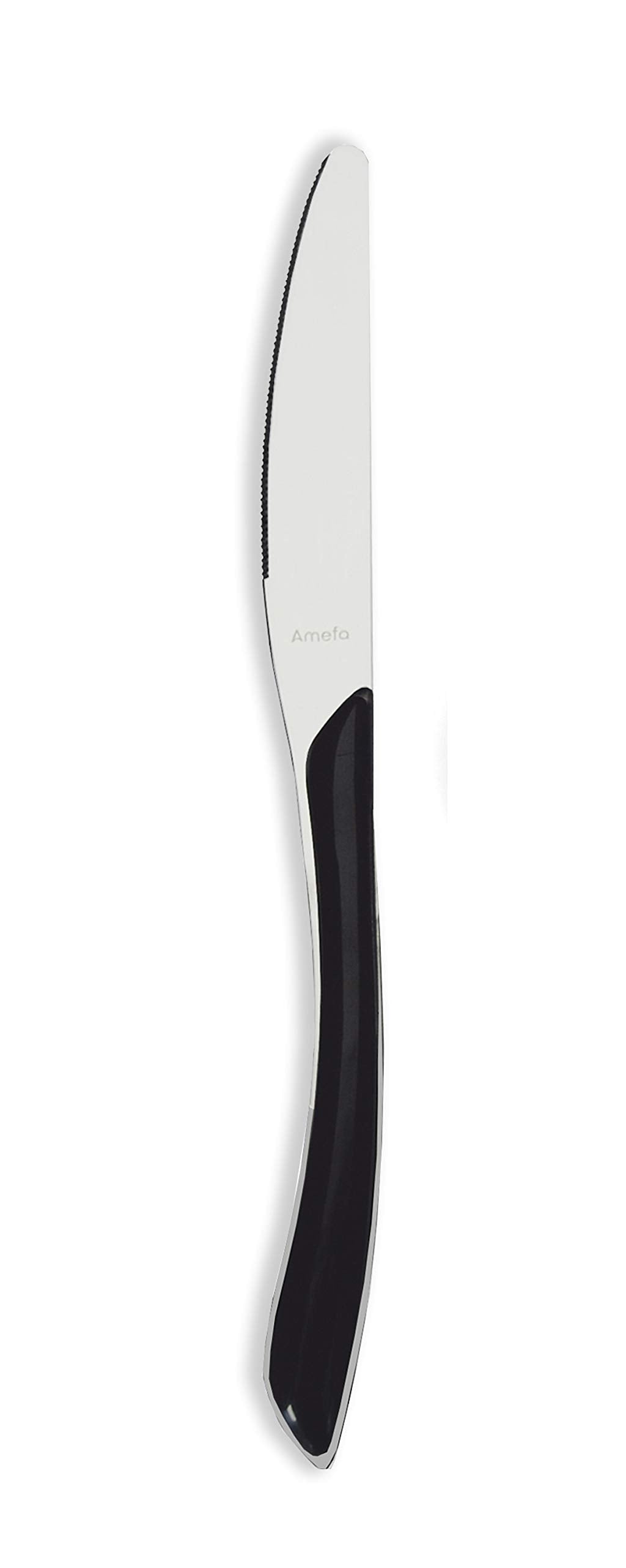 24-Piece Eclat Black Flatware Set by Amefa – 24 inch, Stainless Steel, Silver, Model 2214AAWB12C71
