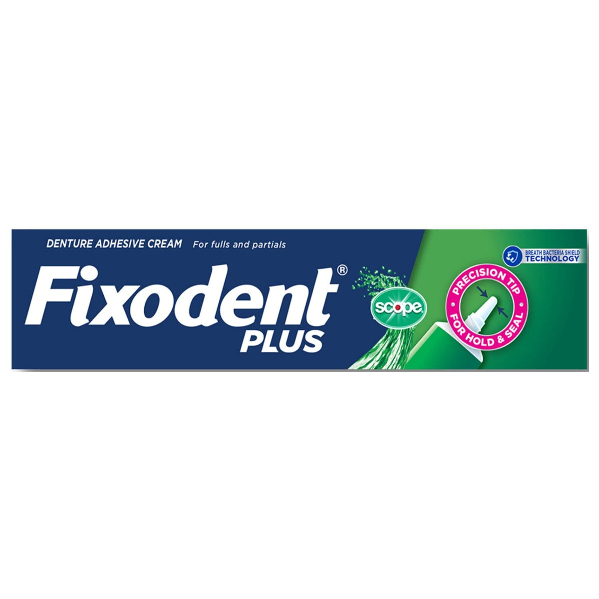 Control Denture Adhesive Cream Plus Scope Flavor 2 oz (Pack of 5) by Fixodent – White, Pack of 5, Model 0051