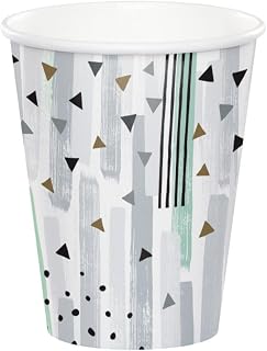 Creative Converting Minted Milestone Chocolate Chip Mint 9 Oz Paper Cups, 8 Count